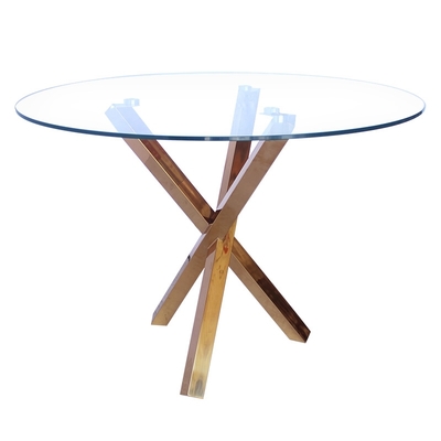 Meja Makan Modern Mewah Dipoles Marmer Dalam Warna Silver Rose Gold