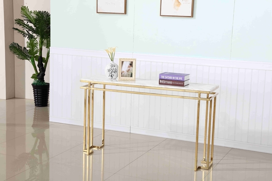 Mewah Marmer Atas Stainless Steel Dasar Lorong Sudut Ruang Tamu Meja Konsol Dekoratif