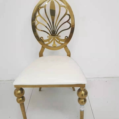 Kursi Pernikahan Stainless Steel Emas Mewah Elegan OEM W50xD65xH92cm