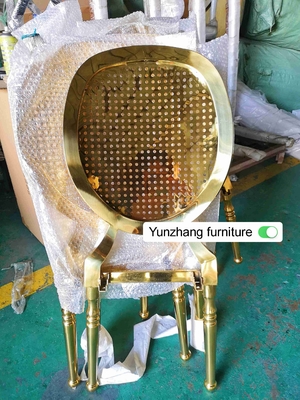 Kursi Perjamuan Pernikahan Emas Stainless Steel W50xD65xH92cm 6.5KGS