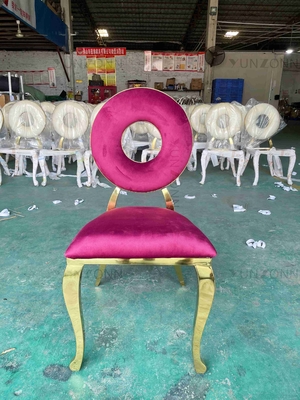 Kursi Makan Belakang Bulat Desain Khusus Kursi Perjamuan Fungsi Stackable