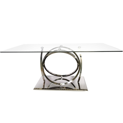 Meja Makan Stainless Steel Dipoles Dengan Finishing Glossy