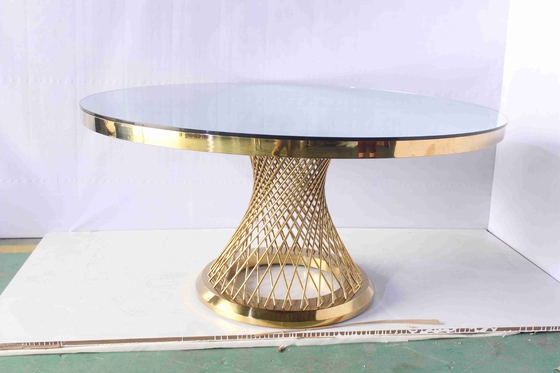 Meja Makan Marmer Faux Meja Makan Alas Modern Rangka Baja Tahan Karat Emas