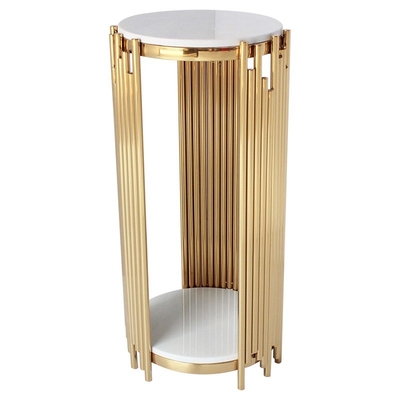 Stainless Steel 60cm Tinggi Sisi Meja Sofa Set Ruang Tamu