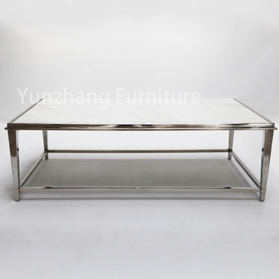 Faux Marble Simple Style Center Table Meja Kopi Marmer Untuk Ruang Tamu