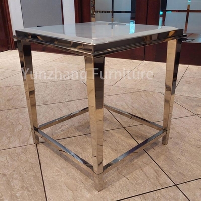 Silver Frame SS201 Simple Bed Table CBM Square Table Kecil Untuk Kamar Tidur