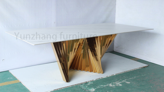 6 Kursi Meja Makan Modern Mewah Dengan Kaki Baja Kaca Tempered Untuk 8 Orang