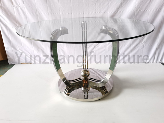 Desain Claw Meja Makan Bulat Meja Kaca Furnitur Hotel