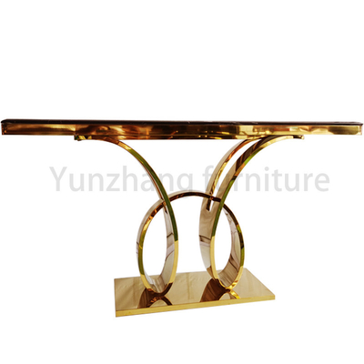 Entryway Top Modern Gold Console Table Faux Rectangular Marble Top tahan lama