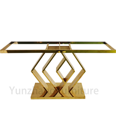 Meja Konsol Dengan Base Emas Furnitur Hotel