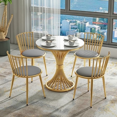 Fancy Cafe Toko Kursi Tingkat Tinggi modern stainless steel PU Kulit Leisure Kursi Kopi