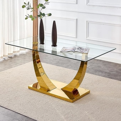 Furnitur dalam ruangan Meja kopi Meja bulat stainless steel Set untuk ruang tamu
