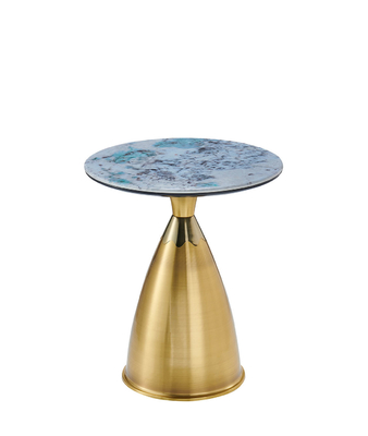 Meja pusat kaca modern stainless steel extendable tempered berputar meja kopi emas furnitur ruang tamu