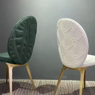 Kursi hotel modern minimalis desainer high-end rumah sandaran baja tahan karat daun kursi makan