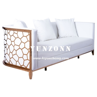 Modern emas stainless steel sofa mewah set furnitur ruang tamu hijau beludru kain sofa