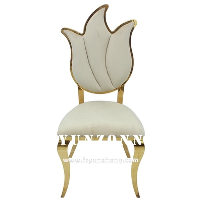 Desain Bunga Kursi Pernikahan Punggung Tinggi Kursi Perabot Kerajaan 49X56X107cm