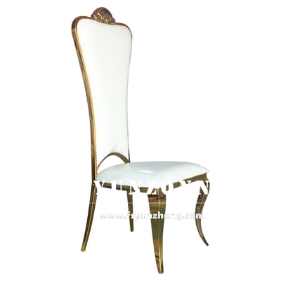 High Back Golden Bride And Groom Chair Kursi Perjamuan Pernikahan Elegan
