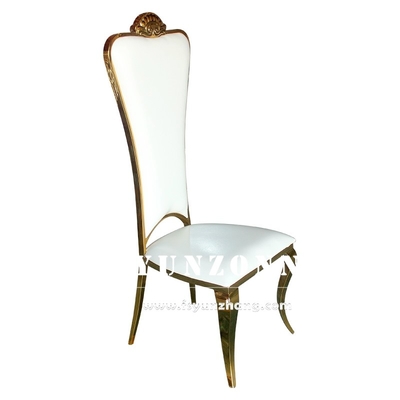 High Back Golden Bride And Groom Chair Kursi Perjamuan Pernikahan Elegan