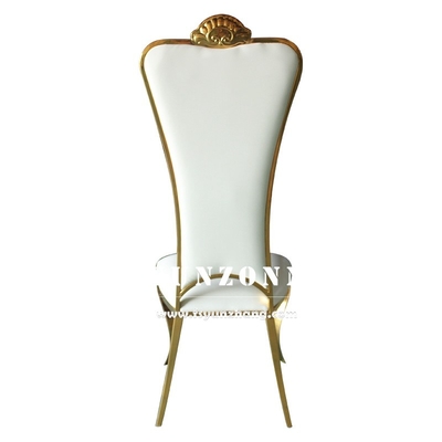 High Back Golden Bride And Groom Chair Kursi Perjamuan Pernikahan Elegan