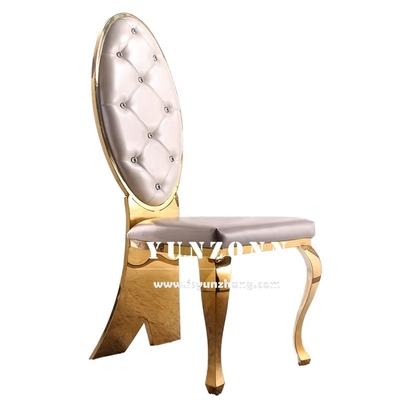 Fashion kaki ekor ikan kursi pernikahan emas stainless steel kristal tombol kursi pesta untuk hotel restoran mewah