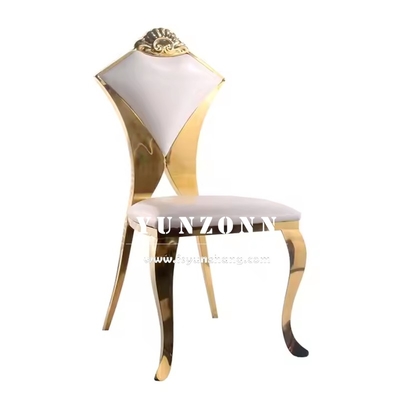 New Design Hotel Banqeut Wedding Chair Kursi bentuk kipas belakang Kursi stainless steel