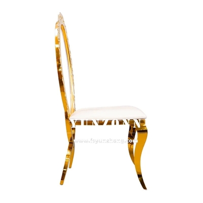 Fancy Acrylic Sunflower Back Gold Home Dining Chair Stacking Stainless Steel Wedding Chair untuk Hotel Banquet Party Dipakai