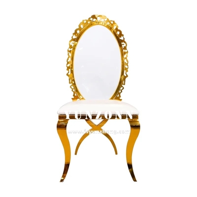 Fancy Acrylic Sunflower Back Gold Home Dining Chair Stacking Stainless Steel Wedding Chair untuk Hotel Banquet Party Dipakai