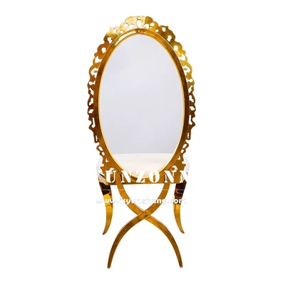 Fancy Acrylic Sunflower Back Gold Home Dining Chair Stacking Stainless Steel Wedding Chair untuk Hotel Banquet Party Dipakai