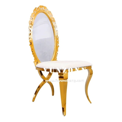 Fancy Acrylic Sunflower Back Gold Home Dining Chair Stacking Stainless Steel Wedding Chair untuk Hotel Banquet Party Dipakai