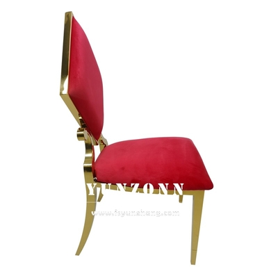 Kursi Makan Elegant Emas Stainless Steel dengan Desain Poker Diamond