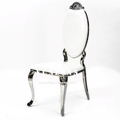 Luxury Hotel Restaurant Metal Chair Crown Design emas stainless steel kursi pernikahan kerajaan