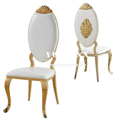 Luxury Hotel Restaurant Metal Chair Crown Design emas stainless steel kursi pernikahan kerajaan