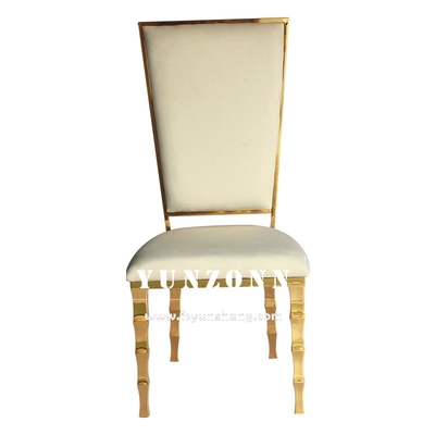 Kaki Bamboo Bentuk Unik Hotel Banket Kursi Emas Stainless Steel Kursi Pernikahan untuk Pembajakan Acara