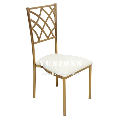 Perabot Makan Modern Dinding Pernikahan Chiavari Kursi emas stainless steel Kursi Perjamuan