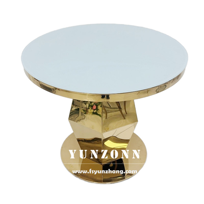 Golden Wedding Round Cake Stand Stainless Steel Nodern Cake Table