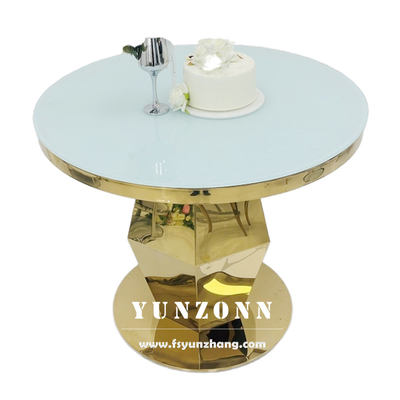 Golden Wedding Round Cake Stand Stainless Steel Nodern Cake Table