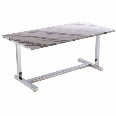 Meja Marmer Persegi Panjang Logam Stainless Steel Dengan Ketebalan Atas 10mm