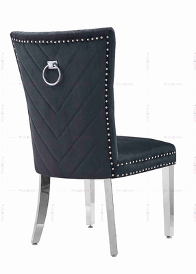 YUNZONN Desain Kain Mewah Kaki Stainless Steel Kursi Makan