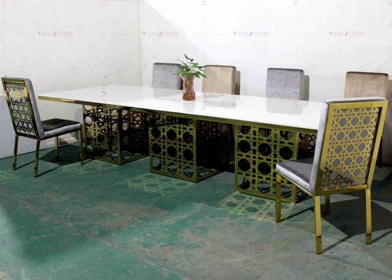 Modern Luxury Big Heavy Duty Banquet Style Meja Makan MDF OEM 4000X1200X750mm