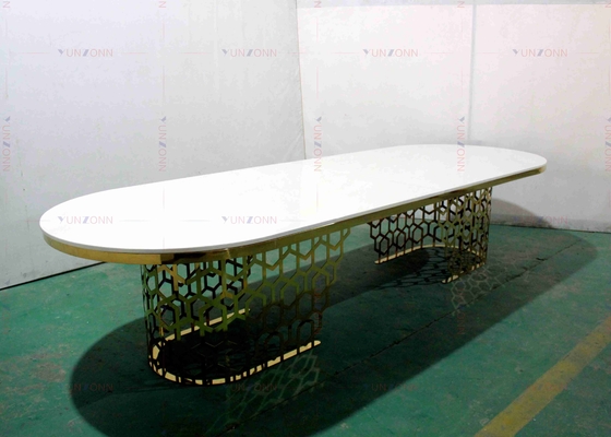 Modern Luxury Big Heavy Duty Banquet Style Meja Makan MDF OEM 4000X1200X750mm
