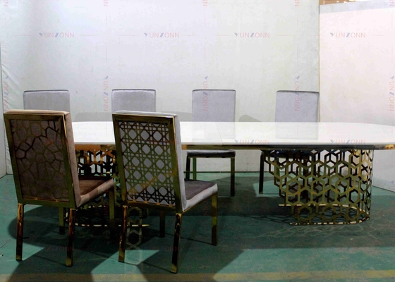 Modern Luxury Big Heavy Duty Banquet Style Meja Makan MDF OEM 4000X1200X750mm