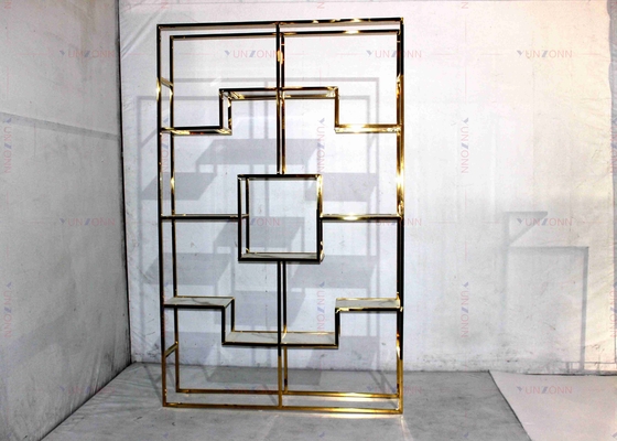 Kabinet Rak Anggur Emas Modern Stainless Steel Cahaya Klasik Mewah
