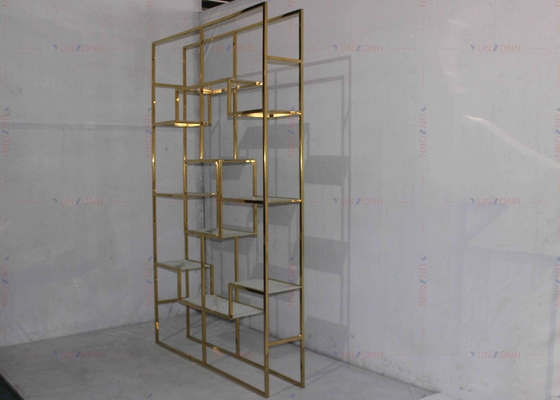 Kabinet Rak Anggur Emas Modern Stainless Steel Cahaya Klasik Mewah