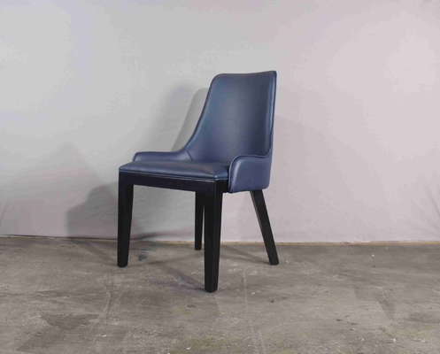 Dark Blue Light Luxury Restaurant Kursi Ruang Makan Empuk Stainless Steel Nordic INS Style Cafe