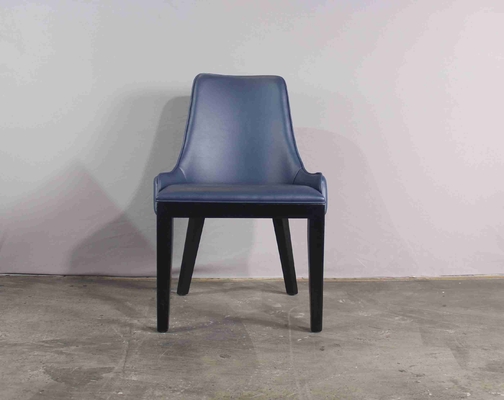 Dark Blue Light Luxury Restaurant Kursi Ruang Makan Empuk Stainless Steel Nordic INS Style Cafe