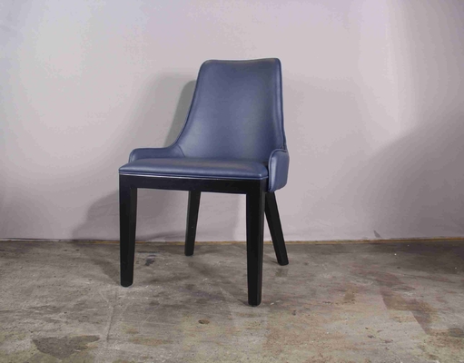 Dark Blue Light Luxury Restaurant Kursi Ruang Makan Empuk Stainless Steel Nordic INS Style Cafe