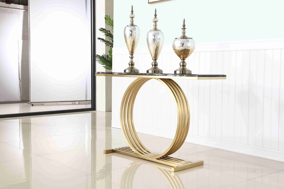 Mewah Marmer Atas Stainless Steel Dasar Lorong Sudut Ruang Tamu Meja Konsol Dekoratif