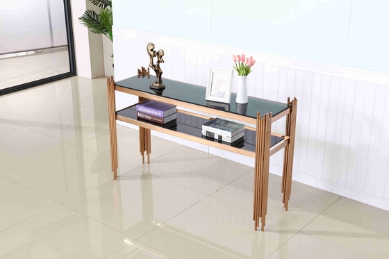 Mewah Marmer Atas Stainless Steel Dasar Lorong Sudut Ruang Tamu Meja Konsol Dekoratif