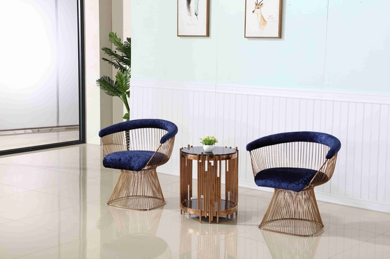Leisure Garden Hotel Reception Chairs Metal Base Accent Chair Ruang Tamu Bingkai Stainless Steel
