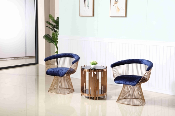 Leisure Garden Hotel Reception Chairs Metal Base Accent Chair Ruang Tamu Bingkai Stainless Steel